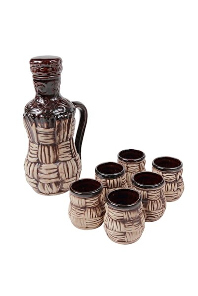 LimArt Set ceramic tradițional „Ospat Boieresc”, 7 piese: Carafă cu mâner 1,4...