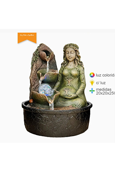 OEM Фонтан от смола  "Майка Земя " 25 см |   Дзен духовна интериорна декорация