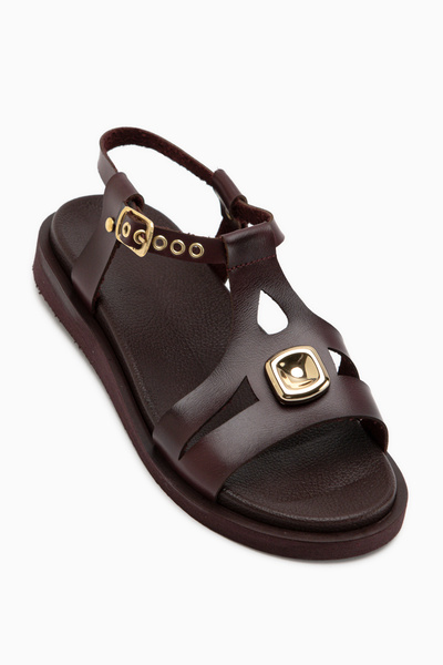 Limoya Evelin Burgundy Buckle Women's Sandals