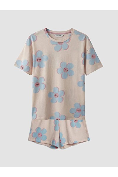 LC Waikiki Crew Neck Floral Patterned Women's Pajama Set (S6)
