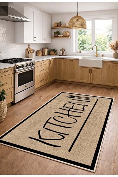 Lioara Home Modern Dijital Baskı Halı | Yıkanabilir Kaymaz Taban Mutfak Halısı