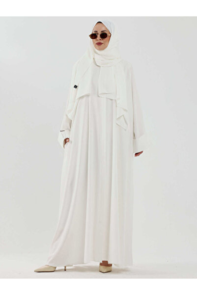 KADEEM Zalina Shawl Abaya Set - White