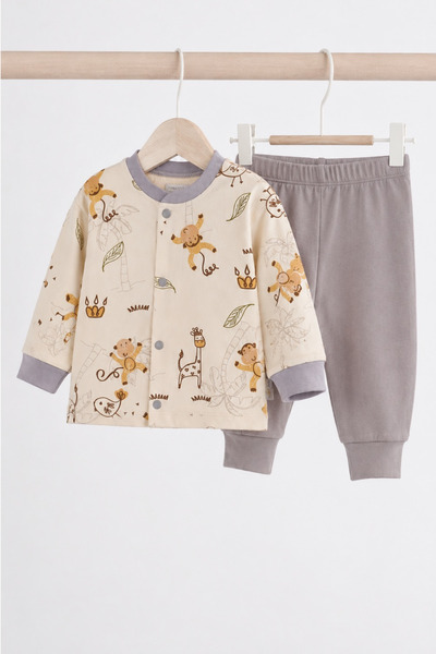 Biberon Baby Baby Set 100% Cotton Long Sleeve Animal Patterned