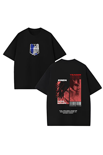 MAGORS Eren Jager iz anime filma Attack on Titan, unisex majica sa širokim kr...