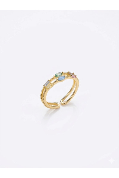 magicool Double Row Colored Stone Ring - Yz0228