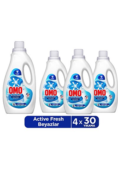 Omo Active Fresh Cold Power Beyazlar İçin Sıvı Deterjan 1500 ml x4