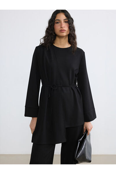 LC Waikiki Crew Neck Belted Gathered Blouse