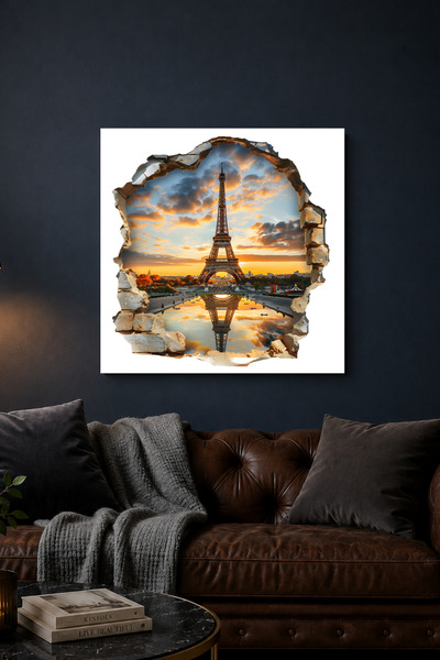 Lucena Pictură murală decorativă modernă cu tematică Paris, turnul Eiffel 3D,...