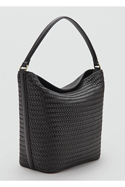 MANGO Woman Omuzdan askılı trenzado bucket çanta