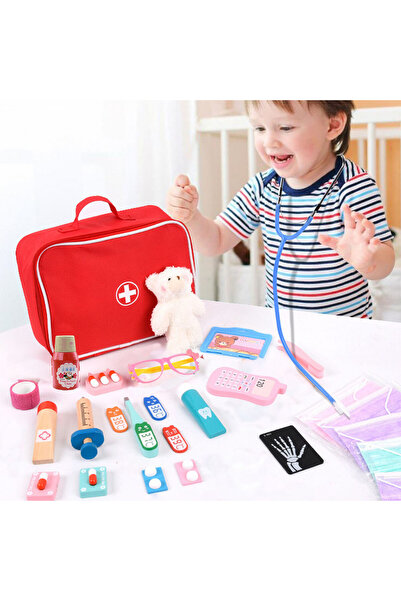 Junios Trusa de joaca cu accesorii din lemn, Micul Doctor