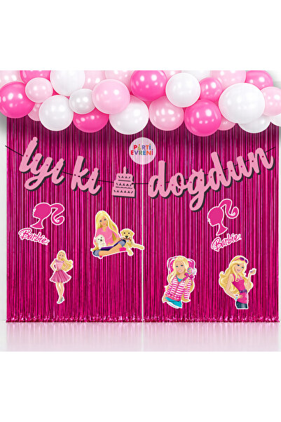Parti Evreni Barbie Temalı Arka Fon Süsleme Seti 1 Metre