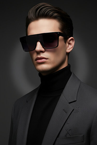 Retro Futuristik Siyah Unisex Güneş Gözlüğü