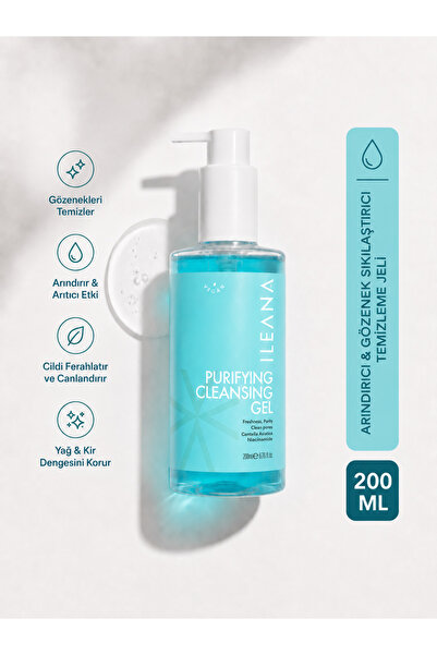 ILEANA Niacinamide & Hyalüronik Asit İçeren Nazik ve Nemlendirici Yüz Temizle...
