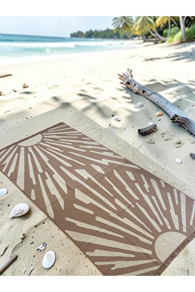 SAVESSA Sun Series Beach Towel 90X180 Cm-100% Cotton-Color Camel/Beige-Sauna-...