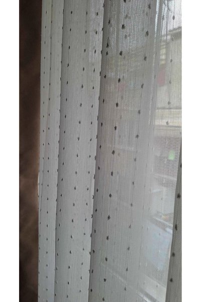 Storlant Polka Dot Bamboo Tulle Curtain |   Heavy Weight |   1/3 Layer Dense Pleat |   Anti-Wrinkle Modern Design