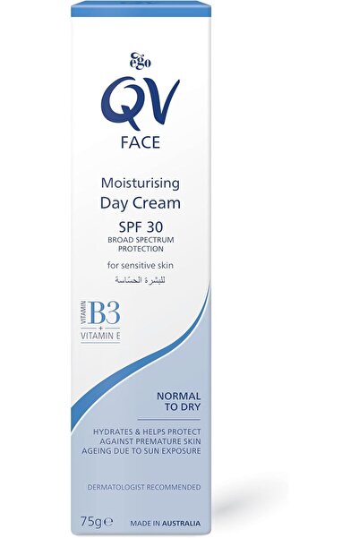 QJ Face Moisturising Day Cream SPF30 75g - Daily Hydrating Cream with Sun Pro...