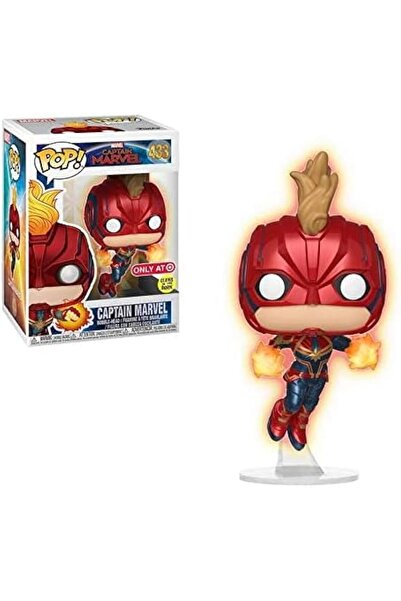 Funko POP! Marvel Captain Marvel - Glow in The Dark Flying Captain Marvel (Ta...