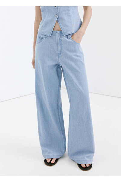 MANGO Woman Wideleg orta bel jean