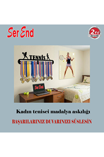 Serend KADIN TENİSCİ TEMALI MADALYA ASKILIĞI - METAL- ELEKTROSTATİK TOZ BOYALI