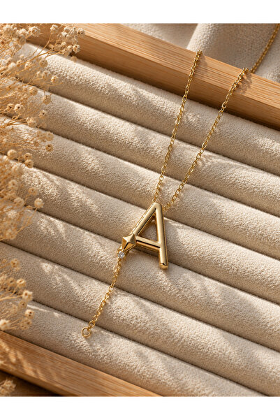 Tiştok accessory ÇELİK KADIN GOLD UÇURTMA TAŞ DETAYLI SALLANTILI ZARİF HARF K...