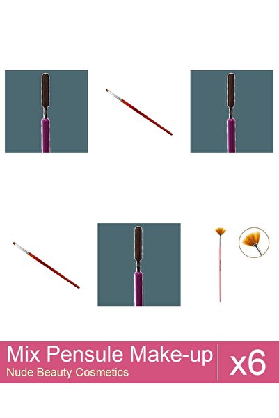Makeup Mix Set 6 products Makeup Brushes: Cat's Tongue Gel Brush - no.4, Fan ...