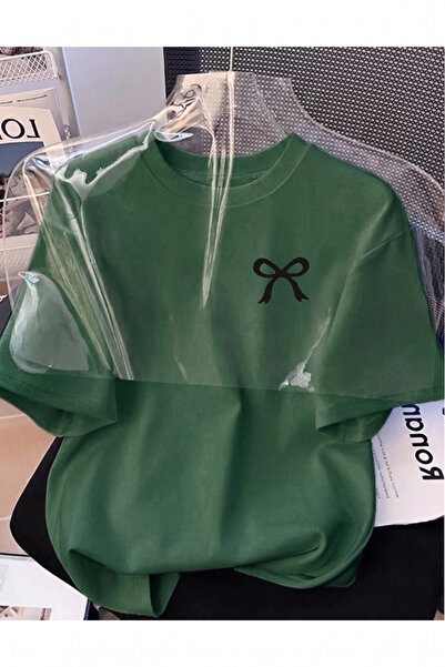 shidumanlar Unisex Erkek/Kadın Mini Kurdele Özel Baskılı Oversize Pamuklu Bis...