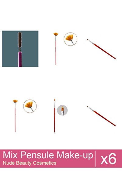 Makeup Mix Set 6 products Makeup Brushes: Cat's Tongue Gel Brush - no.4, Fan ...
