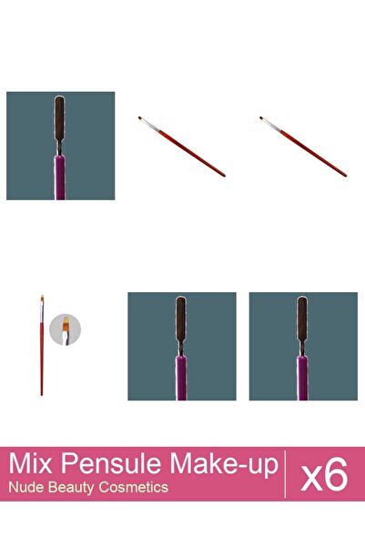 Makeup Set Mix 6 products Makeup Brushes: Cat's Tongue Gel Brush - No.4, Cat'...