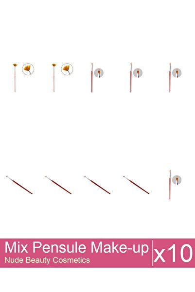 Makeup Mix Set 10 products Makeup Brushes: Cat's Tongue Gel Brush - No.2, Cat...