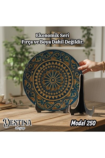 Destina Ahşap Mandala Boyama - Hobi Seti-Ekonomik Seri- Eko Model 250