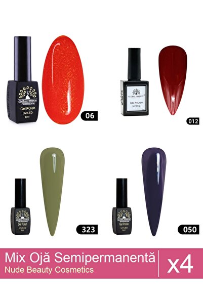 Makeup Set Mix 4 produse Nail Oja: Oja Semipermanenta , Disco Summer , 06 , 8...