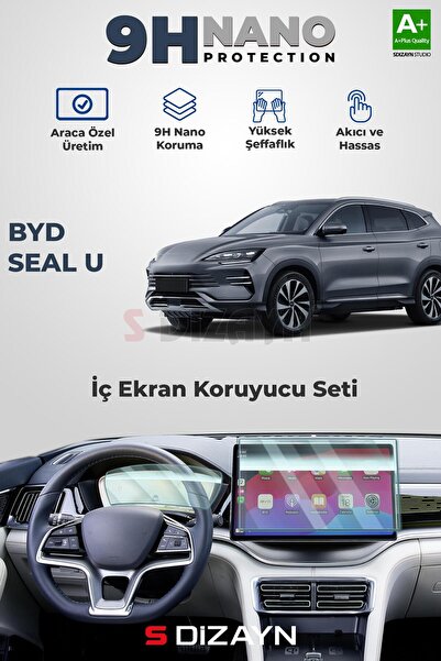 S Dizayn S-Dizayn BYD Seal U 9H Nano Gösterge ve Multimedya Ekran Koruyucu (P...