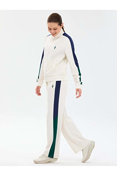 SKECHERS W Colour Block Track Suit S2610027 Kadın Eşofman Takımı BEYAZ