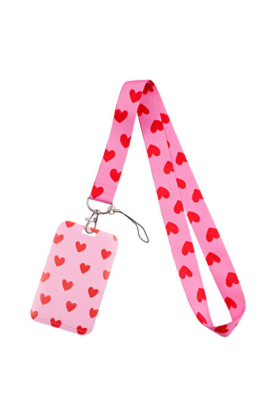 Choice8 Yellow Pink Colorful Love Heart Credential Holder Lanyards for Key Ne...