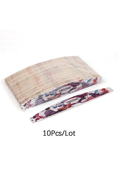 Choice11 10Pcs 180-240Grit 10/20/50Pcs Printed Wooden Nail Files Double Sided...