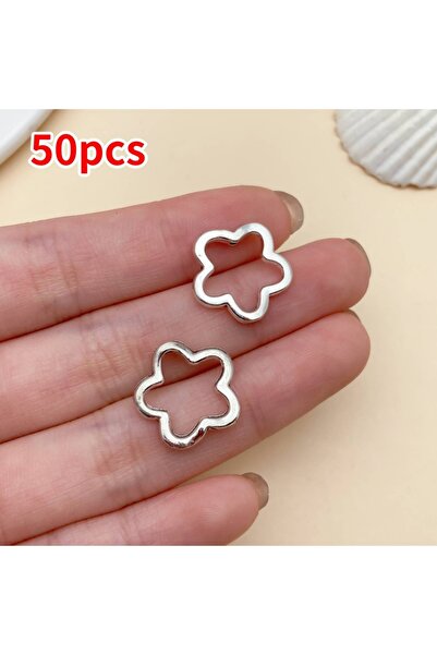 Choice 50pcs flower 30/50pcs Heart stars alloy Antique Silvery Charms Beads L...