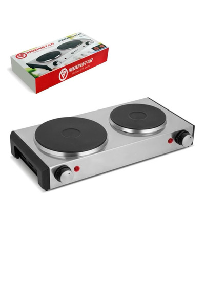 Moonstar DP-25 İkili Elektrikli Ocak 2500W Isı Ayarlı Paslanmaz Gövde Pleyt Ocak