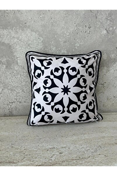 adenkahome Серия Отоман, Калъфка за възглавница с велурен кант 43x43 см (Двус...