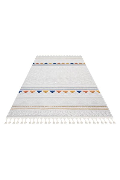 halinet Halı.Net White Modern Washable Non-Slip Living Room Carpet Cr-Liza-18501