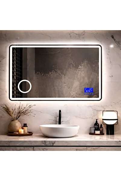 Futura ΟΡΘΟΓΩΝΙΟΣ ΚΑΘΡΕΦΤΗΣ ΜΠΑΝΙΟΥ LED 100X80CM ΜΕ BLUETOOTH KAI ΜΕΓΕΘΥΝΤΙΚΟ...