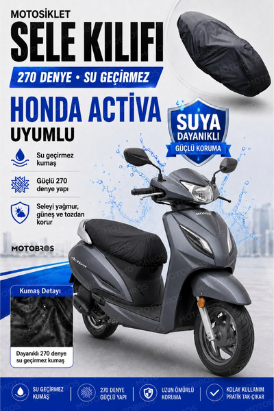 Motobros Husa scaunului motocicletei compatibila cu Honda ACTIVA, impermeabil...