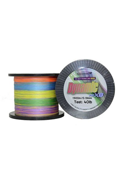 CAPTAIN Dynamic PE 8 Örgü Spin İp Misina 1500mt Multi Color Standart-0.18 MM