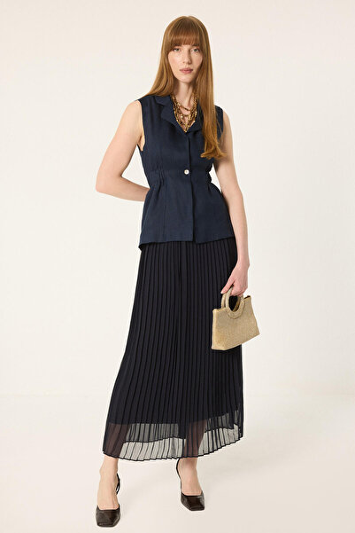 Touché Privé Pleated Skirt Vest Detailed Jile Dress