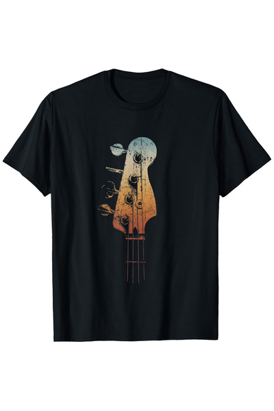 yiou trendy clothing تي شيرت برسومات جيتار الباس بتصميم ريترو