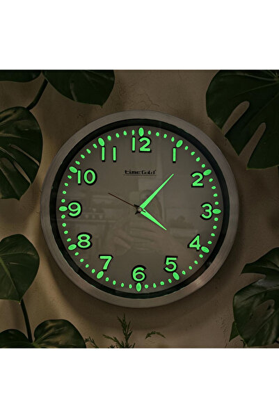 Time Gold Phosphorescent 3D Glow-In-The-Dark Wall Clock Diameter 30 cm Metal