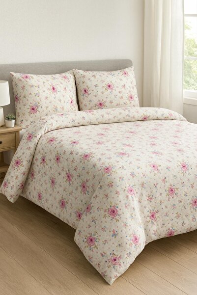 EVRİZON 100% Cotton Duvet Cover Set with Double Elasticated Sheets |   Full Team