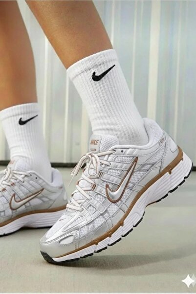 Nike P-6000 Womens Sneaker White Kadın Günlük Spor Ayakkabı Gri