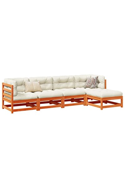 vidaxl Set mobilier de gradina cu perne, 5 piese, lemn masiv de pin