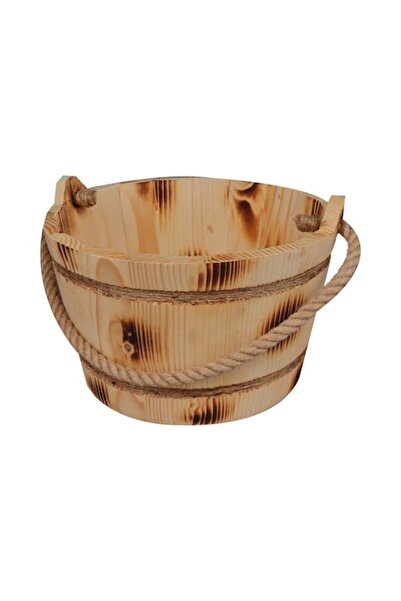 OEM Wooden Bucket for Sauna with Rope Handle, Brown, 24x15 cm, 5l