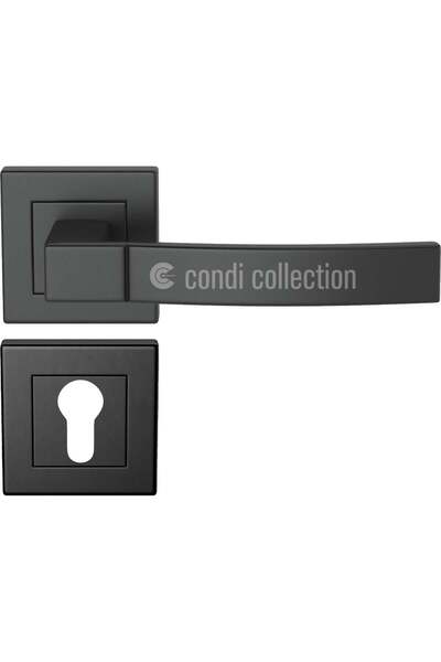 Condi Collection مقبض باب من الفولاذ المقاوم للصدأ ييل أسود ثابت طراز 1701K